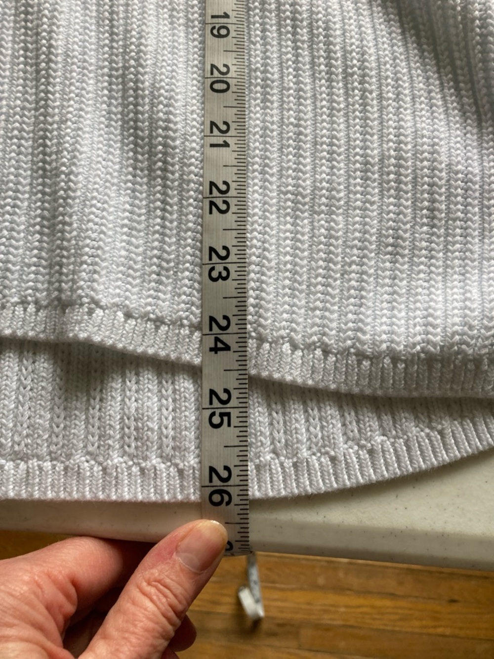 Talbots White V-Neck Ribbed Women's Sweater - Picture 7 of 7